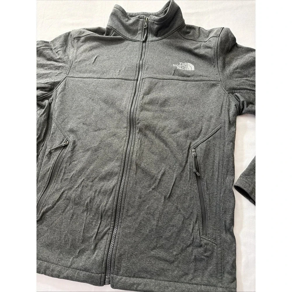 The North Face Windwall Jacket Gray Full Zip Softshell Coat Mens Sz Medium‎ Fit